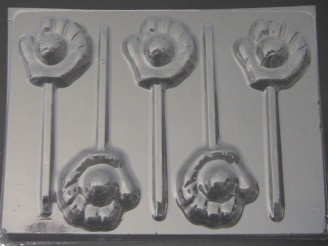 1403 Glove with Baseball Chocolate Candy Lollipop Mold